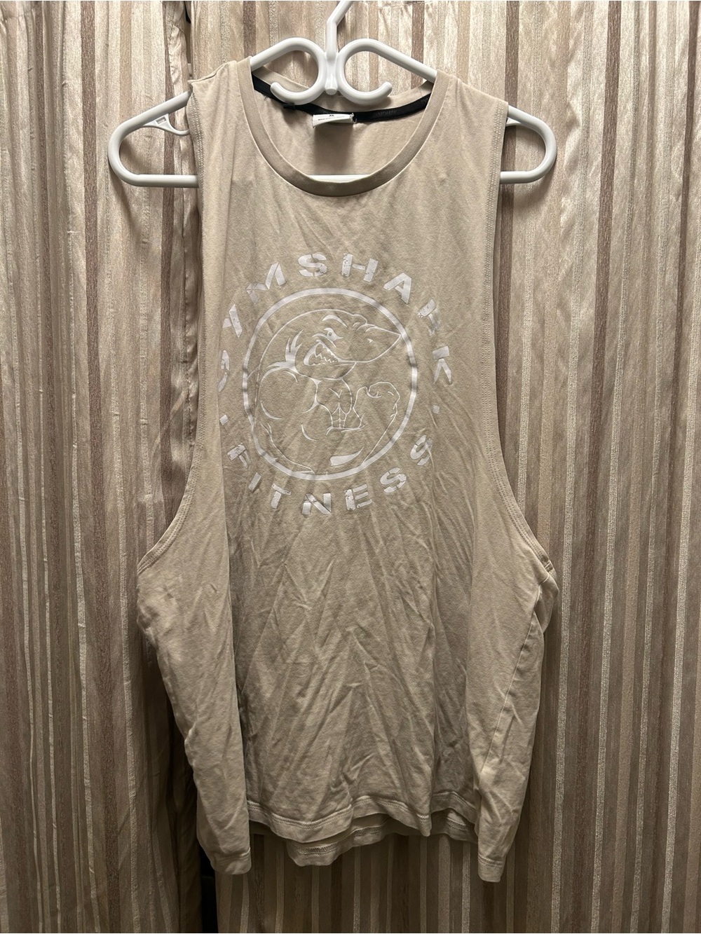 Gymshark Beige Muscle Tank with Logo, Men’s Size XL